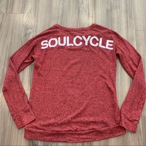 Soulcycle Heathered Hacci Chrysanthemum Long Sleeve Logo Tee Sweatshirt